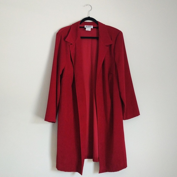 En Focus Jackets & Blazers - En Focus Burgundy Full Length Jacket (EUC)